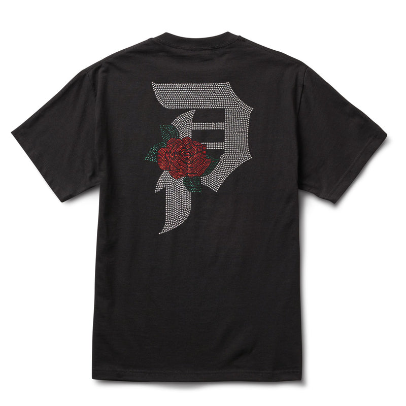 DIRTY P RHINESTONE ROSE TEE