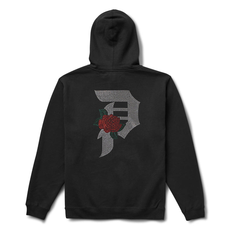 DIRTY P RHINESTONE ROSE HOOD