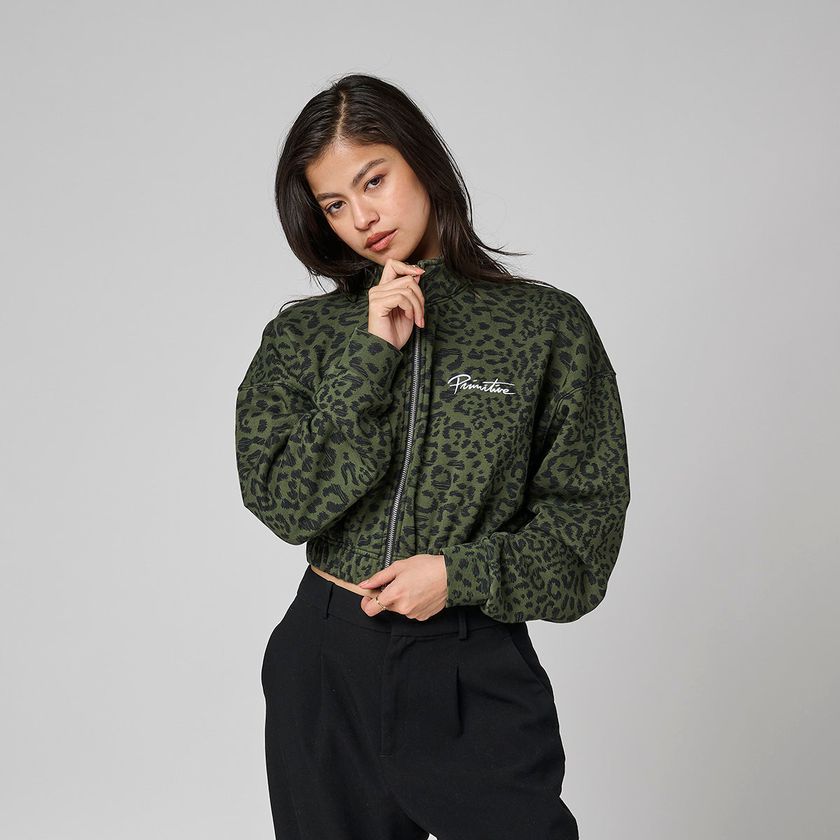 QUEST WOMEN CROP MOCK ZIP