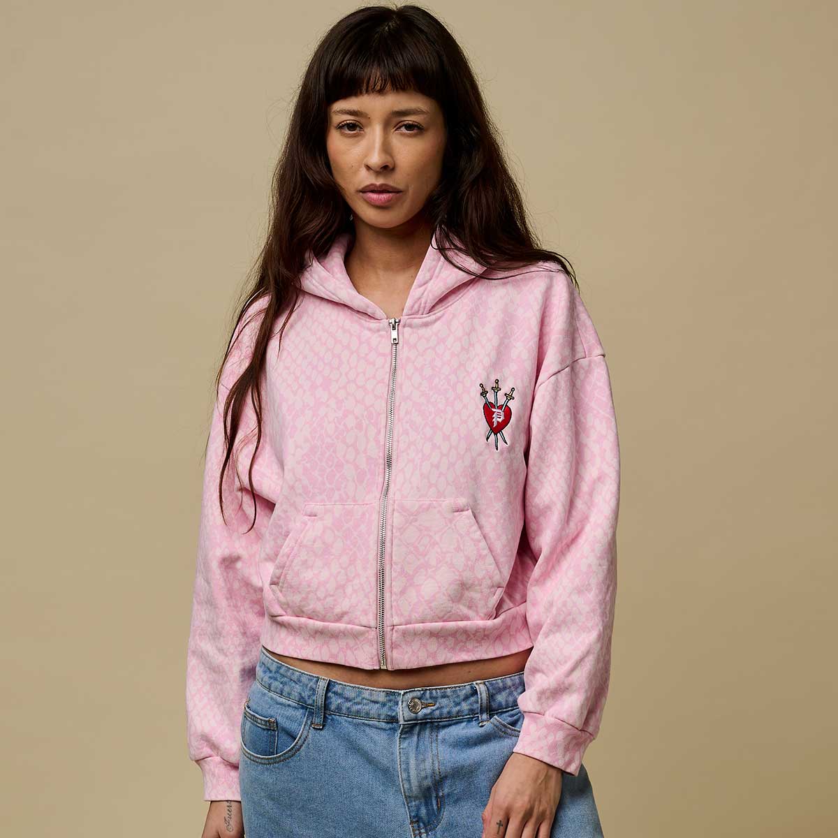 SCALES WOMENS CROP ZIP HOOD