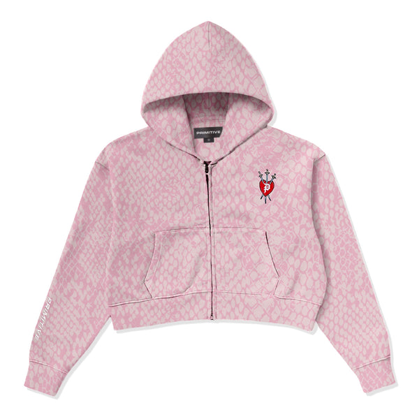 SCALES WOMENS CROP ZIP HOOD