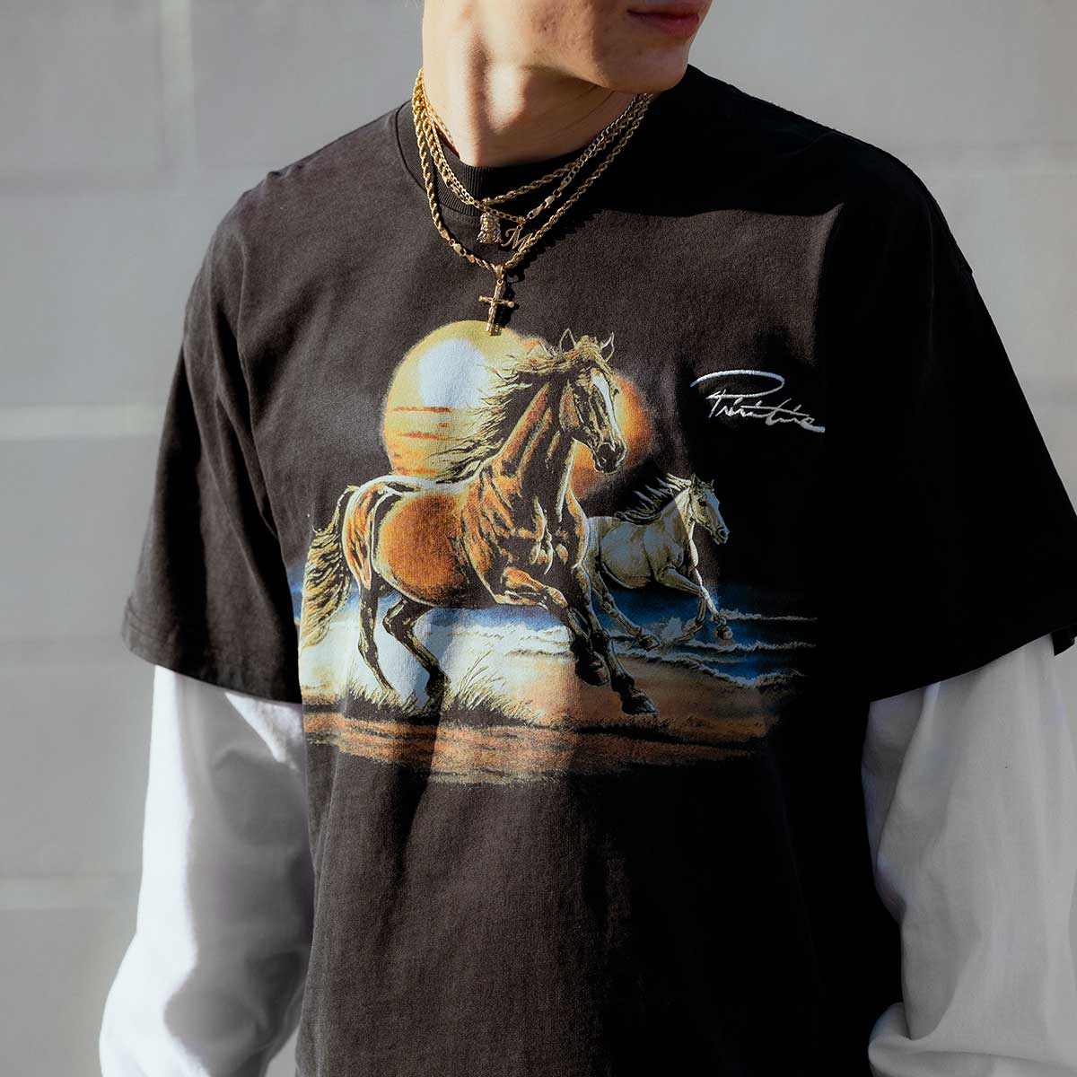 SUNSET TWOFER L/S BOXY TEE