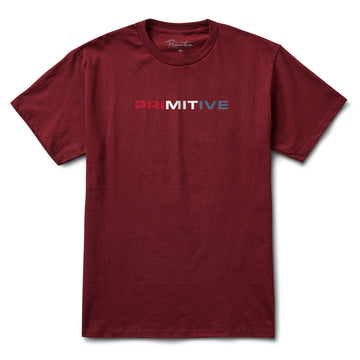 Primitive Skate Euro Blocked Tee - Burgundy