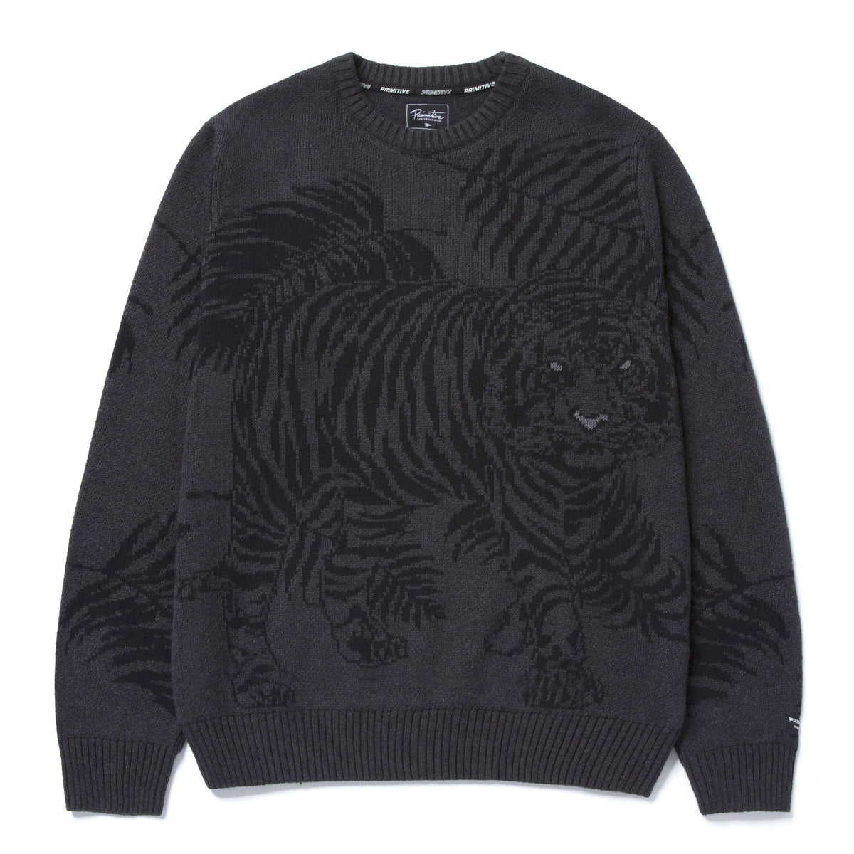 RAFFA, Unisex Baby Knitted Tiger Sweater Grey