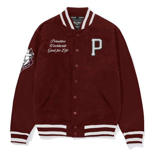 Primitive Skate Union Varsity Jacket - Burgundy
