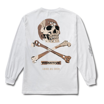 Primitive Skate Alert LS Tee - White