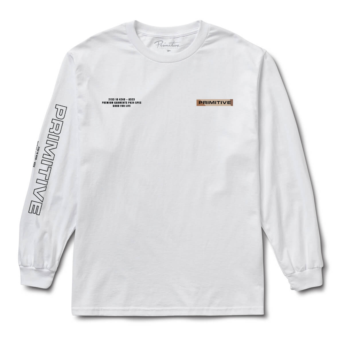 Primitive Skate Alert LS Tee - White