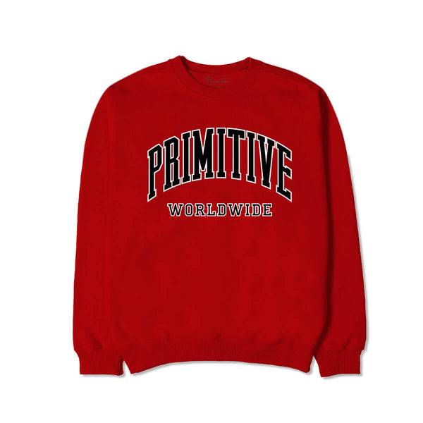 Primitive Skate Collegiate Worldwide Crewneck - Scarlet